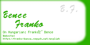 bence franko business card